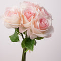 Real Touch Rose Bouquet, 14" Artificial Flowers, 5 Realistic Stems for Vase Filler, Home Decor, Wedding Centerpieces, DIY Arrangements