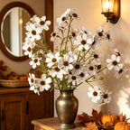 Real Touch Lace Chrysanthemum Stem, 26", Lifelike Artificial Flower in Autumnal Hues, Tall Faux Floral for Vase, Fall Home Decor, Seasonal Arrangements