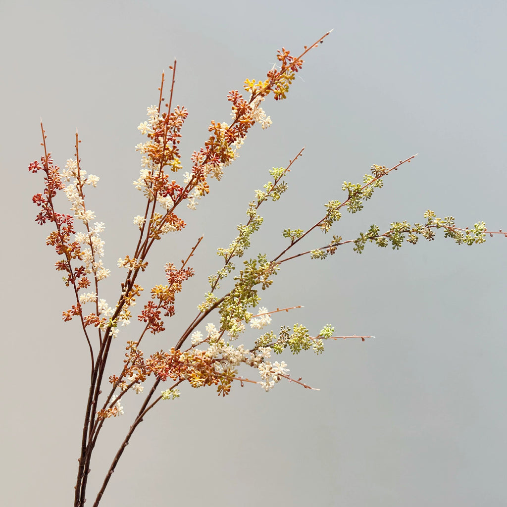 Autumn Faux Millet Branches - 35.4" Real-Touch Decorative Stems in White, Red, and Green - Perfect for Home Decor, Weddings, and Floral Arrangements