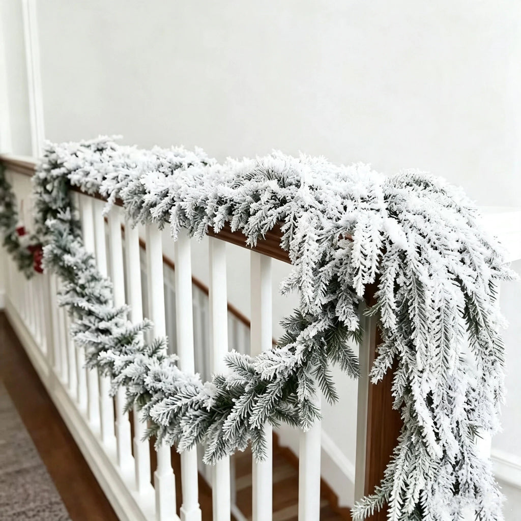 Real-Touch Christmas Snowberry Vine Garland, 71" Soft Foam, Holiday Home Decor, Festive Table Centerpiece, Wedding & Event Decoration