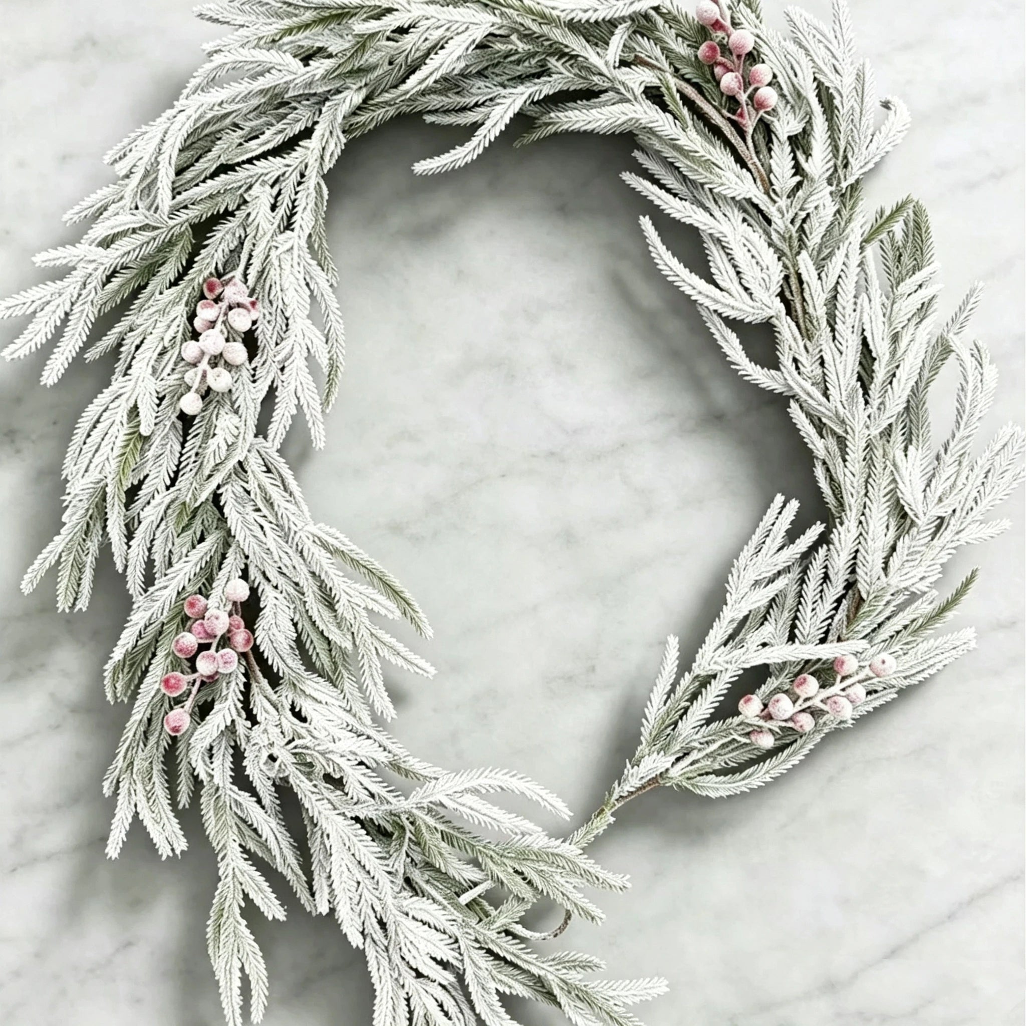 Real-Touch Christmas Snowberry Vine Garland, 71" Soft Foam, Holiday Home Decor, Festive Table Centerpiece, Wedding & Event Decoration