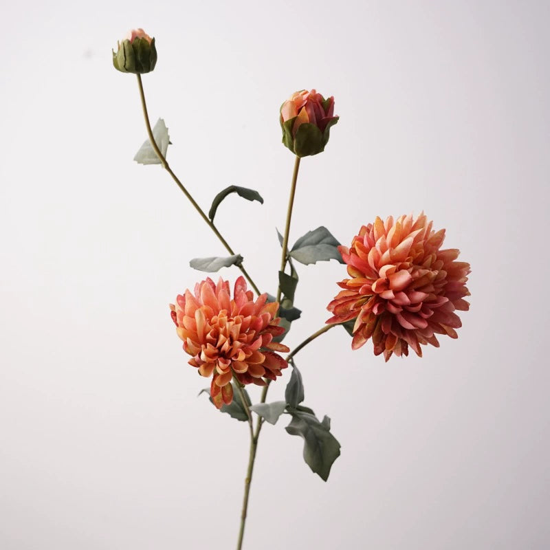 Artificial 4-Head Cornflower Bouquet, 29" Real-Touch Faux Flowers in Champagne, Red, Pink, Coffee, Deep Purple - Perfect for Home Decor, Weddings, and Bulk Buyers