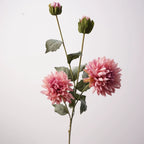 Artificial 4-Head Cornflower Bouquet, 29" Real-Touch Faux Flowers in Champagne, Red, Pink, Coffee, Deep Purple - Perfect for Home Decor, Weddings, and Bulk Buyers