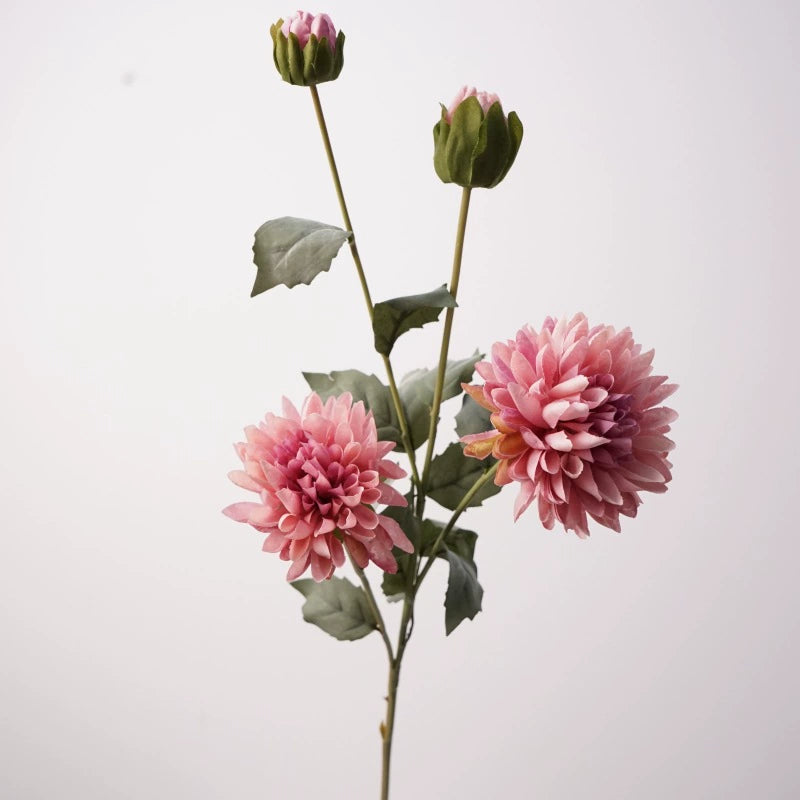 Artificial 4-Head Cornflower Bouquet, 29" Real-Touch Faux Flowers in Champagne, Red, Pink, Coffee, Deep Purple - Perfect for Home Decor, Weddings, and Bulk Buyers