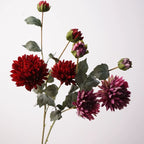 Artificial 4-Head Cornflower Bouquet, 29" Real-Touch Faux Flowers in Champagne, Red, Pink, Coffee, Deep Purple - Perfect for Home Decor, Weddings, and Bulk Buyers