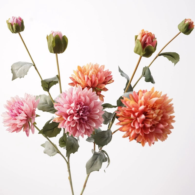 Artificial 4-Head Cornflower Bouquet, 29" Real-Touch Faux Flowers in Champagne, Red, Pink, Coffee, Deep Purple - Perfect for Home Decor, Weddings, and Bulk Buyers