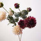 Artificial 4-Head Cornflower Bouquet, 29" Real-Touch Faux Flowers in Champagne, Red, Pink, Coffee, Deep Purple - Perfect for Home Decor, Weddings, and Bulk Buyers