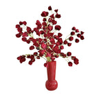 Realistic Lantern Fruit Faux Flowers, 39” Decorative Home Accent, 8 Colours for Vases, Living Room, Weddings, Events