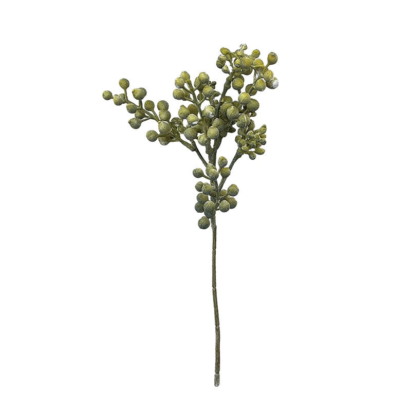 Faux Fruit Blossom Arrangement 5.5" Real-Touch Decorative Flowers, Green, Orange, Pink, White, Brown – Perfect for Home Decor, Weddings, Events