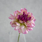 Single Toasted Edge Dahlia Stem, 12-Inch Realistic Faux Flower, Life-Like 4" Bloom for Vase, Home Decor, Wedding Bouquets & DIY Floral Arrangements