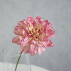 Single Toasted Edge Dahlia Stem, 12-Inch Realistic Faux Flower, Life-Like 4" Bloom for Vase, Home Decor, Wedding Bouquets & DIY Floral Arrangements