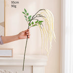 Realistic Hanging Faux Floral Tears, 37" Soft Silk, Burgundy, White, Green, Perfect for Weddings, Home Decor, Event Planning