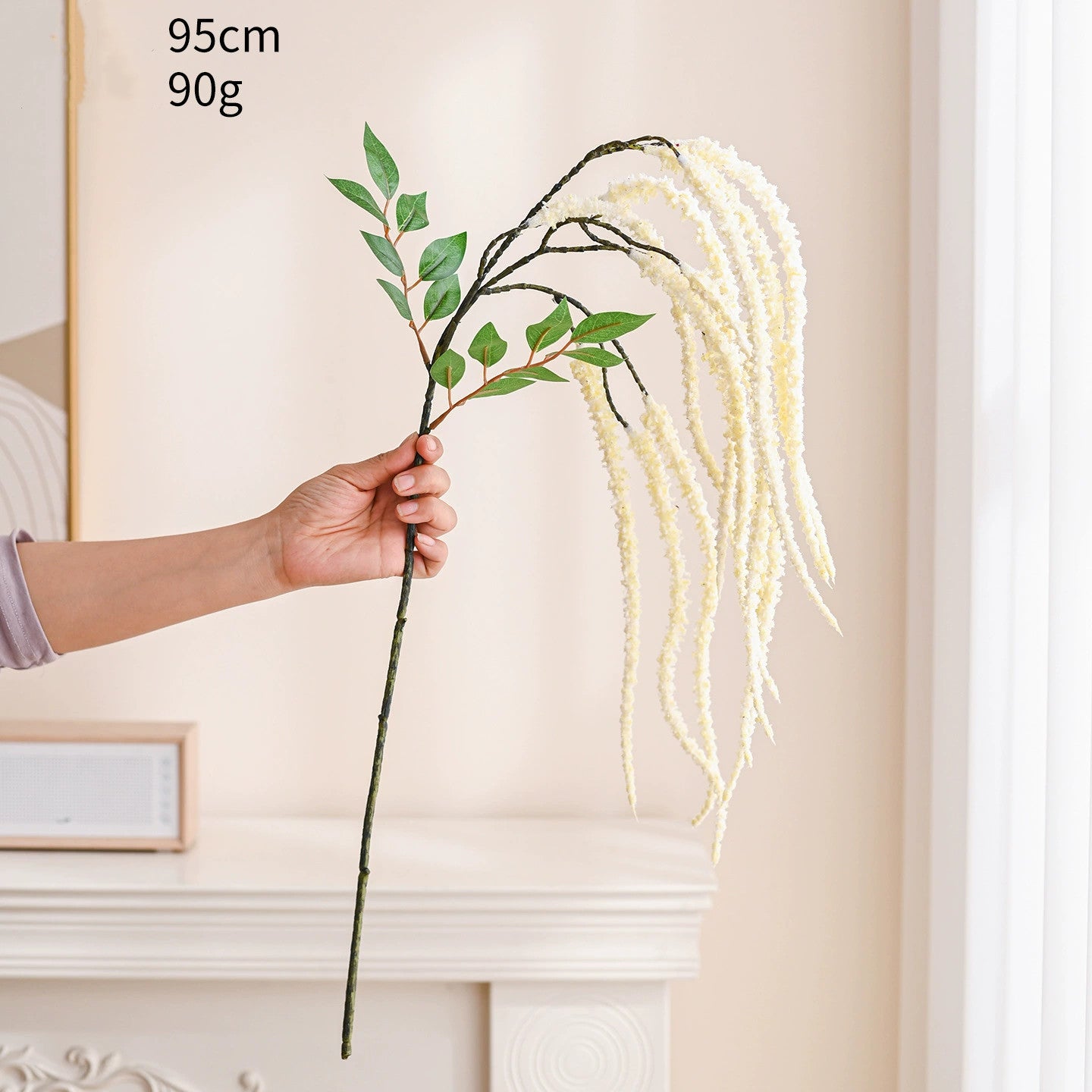 Realistic Hanging Faux Floral Tears, 37" Soft Silk, Burgundy, White, Green, Perfect for Weddings, Home Decor, Event Planning
