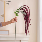 Realistic Hanging Faux Floral Tears, 37" Soft Silk, Burgundy, White, Green, Perfect for Weddings, Home Decor, Event Planning