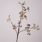 Frosted Artificial Crabapple Branch, 28" Long Stem Faux Fruit Spray, Realistic Decorative Apples for Vase Filler, Autumn Home Decor & Fall Centerpieces