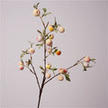 Frosted Artificial Crabapple Branch, 28" Long Stem Faux Fruit Spray, Realistic Decorative Apples for Vase Filler, Autumn Home Decor & Fall Centerpieces