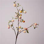 Frosted Artificial Crabapple Branch, 28" Long Stem Faux Fruit Spray, Realistic Decorative Apples for Vase Filler, Autumn Home Decor & Fall Centerpieces