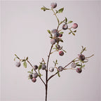 Frosted Artificial Crabapple Branch, 28" Long Stem Faux Fruit Spray, Realistic Decorative Apples for Vase Filler, Autumn Home Decor & Fall Centerpieces