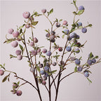 Frosted Artificial Crabapple Branch, 28" Long Stem Faux Fruit Spray, Realistic Decorative Apples for Vase Filler, Autumn Home Decor & Fall Centerpieces