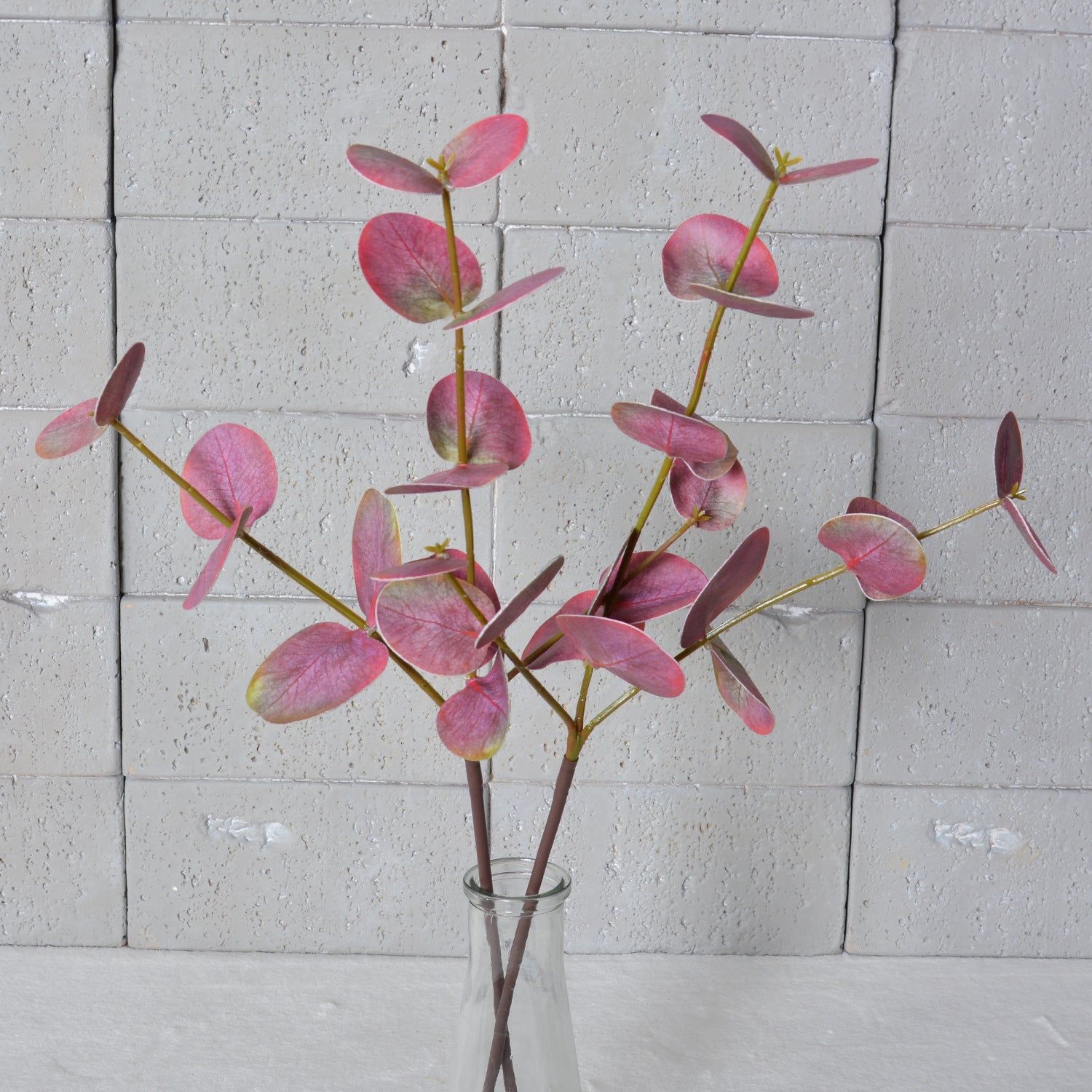 Real Touch Eucalyptus Stems (Set of 2), 20" Tall Faux Silver Dollar Greenery, Lifelike Grey-Green Leaves for Vase, Wedding Bouquets & Home Decor