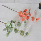 Real Touch Eucalyptus Stems (Set of 2), 20" Tall Faux Silver Dollar Greenery, Lifelike Grey-Green Leaves for Vase, Wedding Bouquets & Home Decor