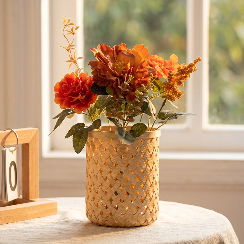 Autumn Artificial Flower Bouquet, 15" Realistic Faux Floral Arrangement, Life-Like Harvest Flowers for Vase, Rustic Home Decor, Wedding & Events