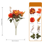 Autumn Artificial Flower Bouquet, 15" Realistic Faux Floral Arrangement, Life-Like Harvest Flowers for Vase, Rustic Home Decor, Wedding & Events