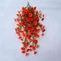 Realistic Autumn Morning Glory Garland, Faux Eucalyptus Trailing Vine with 69 Flowers, Wall Hanging Decor for Patio, Wedding, Mantel
