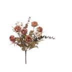 Autumn Romance Faux Rose Bouquet, 13" Lifelike Silk Flowers, 6-Stem Bunch for Wedding Centerpieces, Home Decor, Vase Arrangements & DIY Crafts