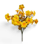 Set of 2 Faux Morning Glory Stems, 14" Artificial Autumn Bouquet, 7-Head Lush Fall Flowers for Thanksgiving Decor, Halloween, Wedding Centerpieces