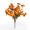 Set of 2 Faux Morning Glory Stems, 14" Artificial Autumn Bouquet, 7-Head Lush Fall Flowers for Thanksgiving Decor, Halloween, Wedding Centerpieces