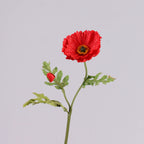 Large Faux Poppy Stem, 24" Tall Realistic Iceland Poppy, Life-Like Artificial Flower for Vase, Home Decor, Wedding & Event Arrangements