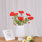 Large Faux Poppy Stem, 24" Tall Realistic Iceland Poppy, Life-Like Artificial Flower for Vase, Home Decor, Wedding & Event Arrangements