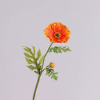 Large Faux Poppy Stem, 24" Tall Realistic Iceland Poppy, Life-Like Artificial Flower for Vase, Home Decor, Wedding & Event Arrangements