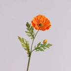 Large Faux Poppy Stem, 24" Tall Realistic Iceland Poppy, Life-Like Artificial Flower for Vase, Home Decor, Wedding & Event Arrangements