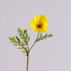 Large Faux Poppy Stem, 24" Tall Realistic Iceland Poppy, Life-Like Artificial Flower for Vase, Home Decor, Wedding & Event Arrangements