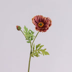 Large Faux Poppy Stem, 24" Tall Realistic Iceland Poppy, Life-Like Artificial Flower for Vase, Home Decor, Wedding & Event Arrangements