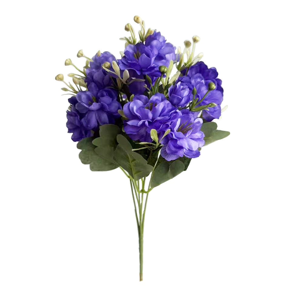 Lifelike Faux Camellia Stem, 15" Tall with 15 Realistic Blooms & Buds, Artificial Flowers for Vase Fillers, Wedding Bouquets & Home Decor