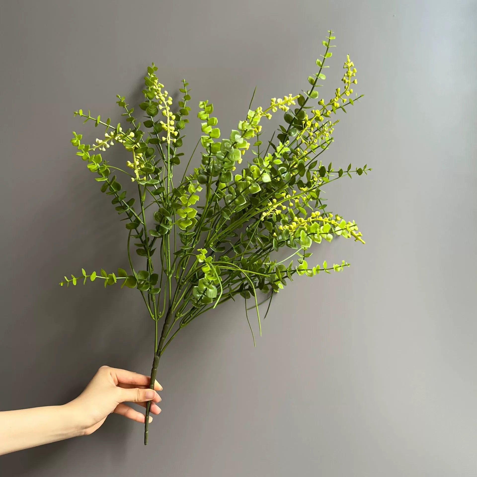Faux Eucalyptus Berry Stem, 25" Tall Realistic Greenery Spray, Textured Artificial Branch for Vase Filler, Floral Arrangements & Wedding Decor