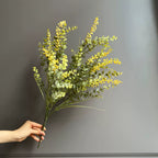 Faux Eucalyptus Berry Stem, 25" Tall Realistic Greenery Spray, Textured Artificial Branch for Vase Filler, Floral Arrangements & Wedding Decor