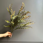 Faux Eucalyptus Berry Stem, 25" Tall Realistic Greenery Spray, Textured Artificial Branch for Vase Filler, Floral Arrangements & Wedding Decor