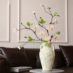 Faux Golden Silk Orchid Stem, 26" Long Sculptural Branch, Realistic Wabi-Sabi Decor for Tall Vases, Zen Floral Arrangements, Ikebana Art