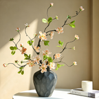 Faux Golden Silk Orchid Stem, 26" Long Sculptural Branch, Realistic Wabi-Sabi Decor for Tall Vases, Zen Floral Arrangements, Ikebana Art