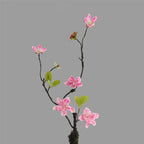 Faux Golden Silk Orchid Stem, 26" Long Sculptural Branch, Realistic Wabi-Sabi Decor for Tall Vases, Zen Floral Arrangements, Ikebana Art