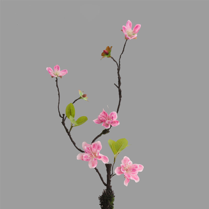 Faux Golden Silk Orchid Stem, 26" Long Sculptural Branch, Realistic Wabi-Sabi Decor for Tall Vases, Zen Floral Arrangements, Ikebana Art