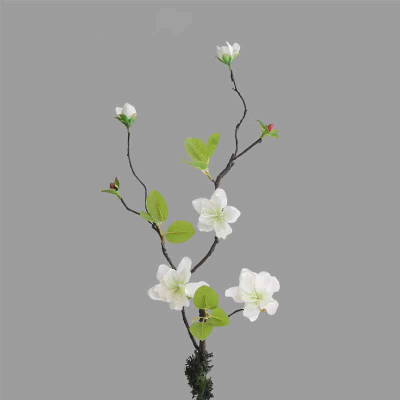 Faux Golden Silk Orchid Stem, 26" Long Sculptural Branch, Realistic Wabi-Sabi Decor for Tall Vases, Zen Floral Arrangements, Ikebana Art