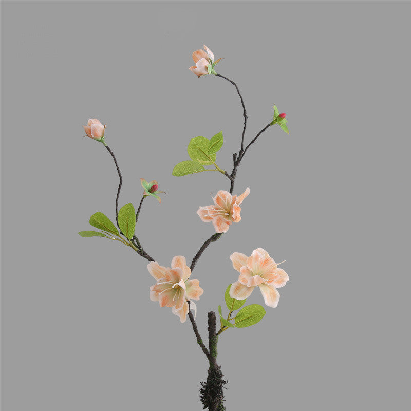 Faux Golden Silk Orchid Stem, 26" Long Sculptural Branch, Realistic Wabi-Sabi Decor for Tall Vases, Zen Floral Arrangements, Ikebana Art