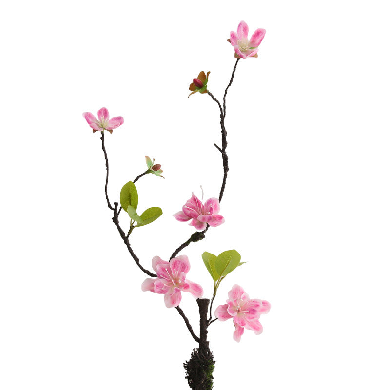 Faux Golden Silk Orchid Stem, 26" Long Sculptural Branch, Realistic Wabi-Sabi Decor for Tall Vases, Zen Floral Arrangements, Ikebana Art