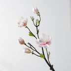 32" Tall Artificial Magnolia Stem, Large Realistic White Magnolia Flower Branch for Floor Vases, Entryway Decor, Weddings & Home Arrangements