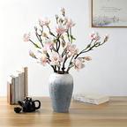 32" Tall Artificial Magnolia Stem, Large Realistic White Magnolia Flower Branch for Floor Vases, Entryway Decor, Weddings & Home Arrangements